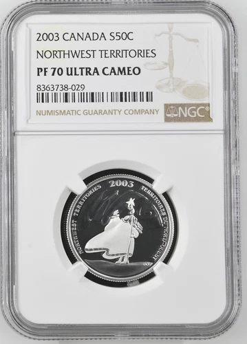 2003 CANADA Silver 50 CENTS NGC PF-70 ULTRA CAMEO NORTHWEST TERRITORIES