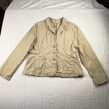 Old Navy Women’s XL Khaki Blazer Jacket Shaped Tapered Waist 100% Cotton
