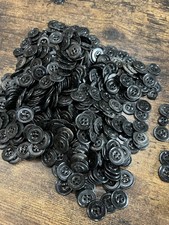Antique Japanned Steel Buttons Lot of 500 Black 4 Hole Matching 5/8 Inch
