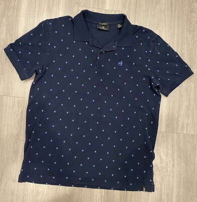 Scotch Soda Amsterdam Couture Men s Polo Shirt Large Blue Navy Short Sleeve