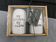 My Kitchen, My Rules Salt & Pepper Shakers by Joseph A. Collection NEW Free...