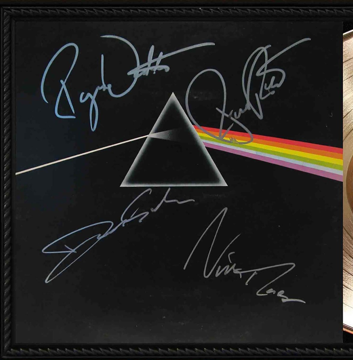 Pink Floyd Framed Cherry wood Reproduction Signature LP Record
