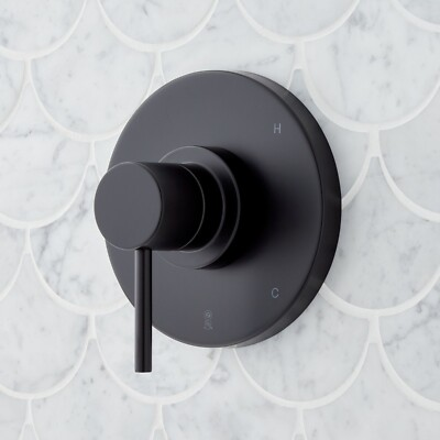 #ad Lexia Pressure Balance Shower System Valve Trim Only MATTE BLACK $35.00
