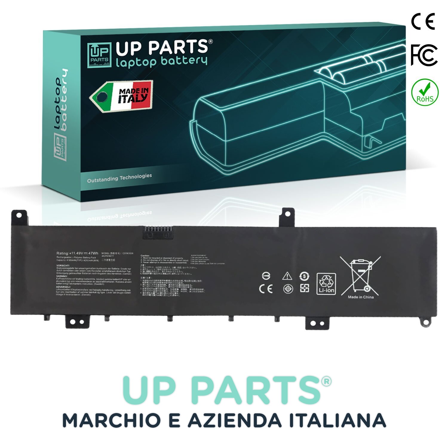 Batteria Notebook Asus N580GD C31N1636 11.49V 47Wh - Alta Qualità