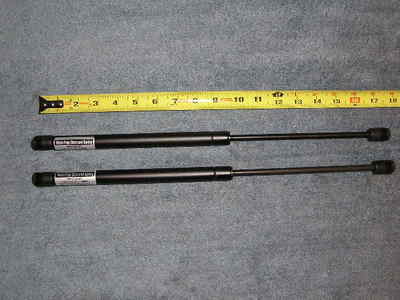 Replacement Gas Strut Shocks For Camper Shell / Truck Cap - 10 LB, 17" Extended, 10" Compressed