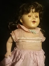 Antique 22" Sayco Doll w/ Teeth Mohair Wig