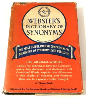 Webster's Dictionary of Synonyms First Edition Hardcover with Dust Jacket 1942