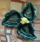 Vintage Gilner Pottery Pixie Elf divided 3 Leaf  Dish — photo 7