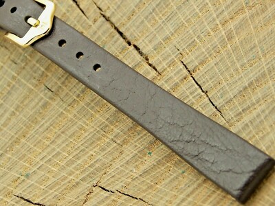 Hirsch NOS Ladies Brown Calfskin Watch Band with Gold Tone Buckle 12mm Unused