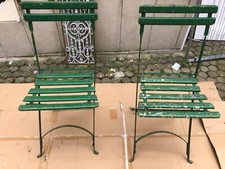 Dwa stare krzesła Krzesła ogrodowe Krzesła składane wys. 83 cm Metal Drewno I