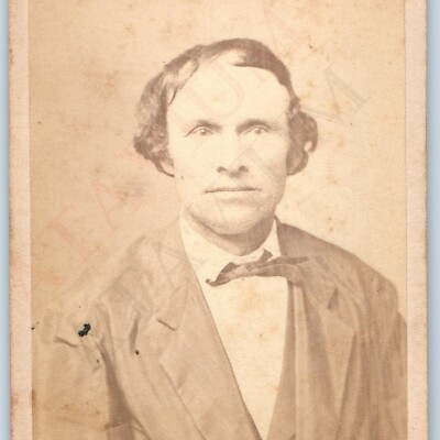 #ad c1870s Freeport IL Messy Hair Rough Old Man CdV Photo Card W McHenry Cherub H37 $6.82