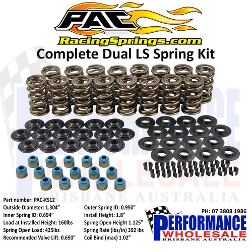 PAC LS Dual Valve Spring Kit, .650" Max Lift - LS 5.7, 6.0 & 6.2lt - PAC-KS12 - Picture 2 of 2