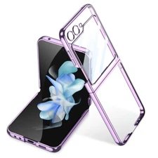 For Samsung Galaxy Z Flip 6 5 Slim Clear Case with Built-in Screen Protector