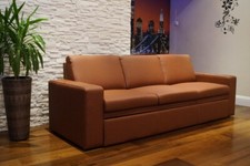 3 Sitzer 230cm Echtleder Sofa Couch Bettfunktion " Longlife " 100% Echt Leder 