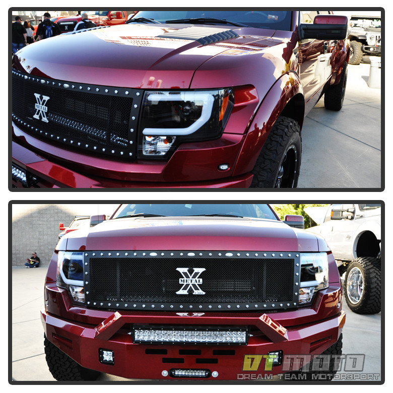 OPT7 09-14 F150 Black AURA RGB-W DRL LED Tube Headlights Projector -Bluetooth BUILT IN Full Color