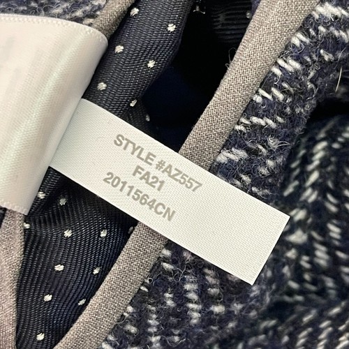 J. Crew Men's Blue Ludlow Wool Blend Herringbone Print Topcoat Size 36 - Picture 6 of 10