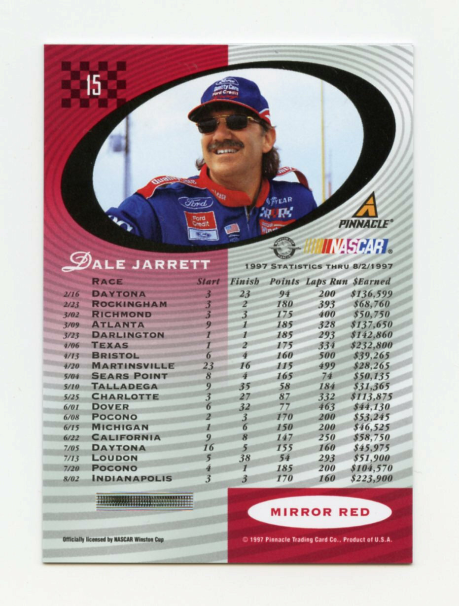 1997 Pinnacle Certified Mirror Red 15 Dale Jarrett for sale online