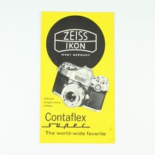 Zeiss Ikon - Contaflex Super - Camera Brochure Booklet - Vintage