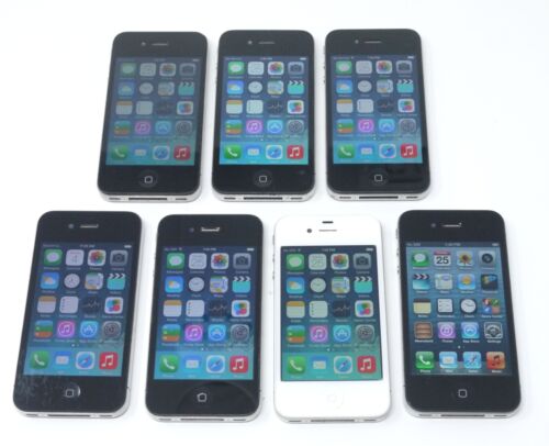 Lot of 7 Working Apple iPhone 4 A1332 16GB - 32GB Smartphones