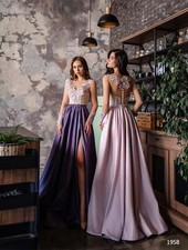 Elegant Satin Wedding Guest Dress with Intricate Detailing