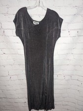 Vintage Designer Susan Roselli for Vijack Evening Gown Pewter Metallic Size 12