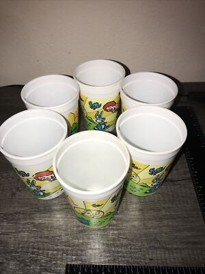 1990 McDonald's Kids Plastic Beverage 6 Cups Ronald McDonald Breakfast Sunrise