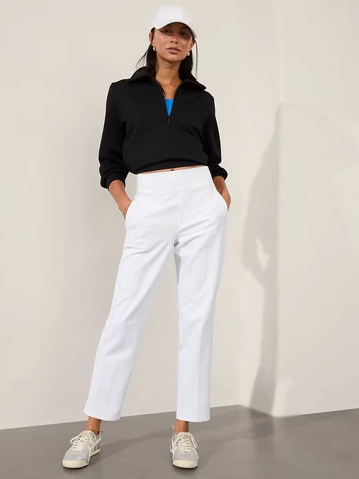 Athleta 0 (XS) Endless High Rise Pant Bright White Summer Travel Work Easy NWT