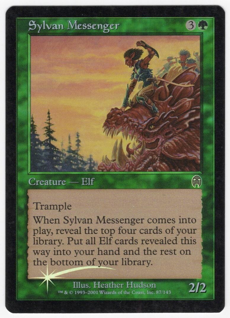 Sylvan Messenger 2001 Apocalypse FOIL Green Uncommon Creature - Elf MTG NM AZ1