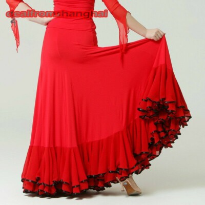 Damen Latein Rumba Rock Salsa Flamenco Ballsaal Tanz Kleid Modern Tango Kostüm