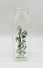 Vintage Samuel Callet Co Jack And The Beanstalk Clear Glass Baby Bottle 8 oz