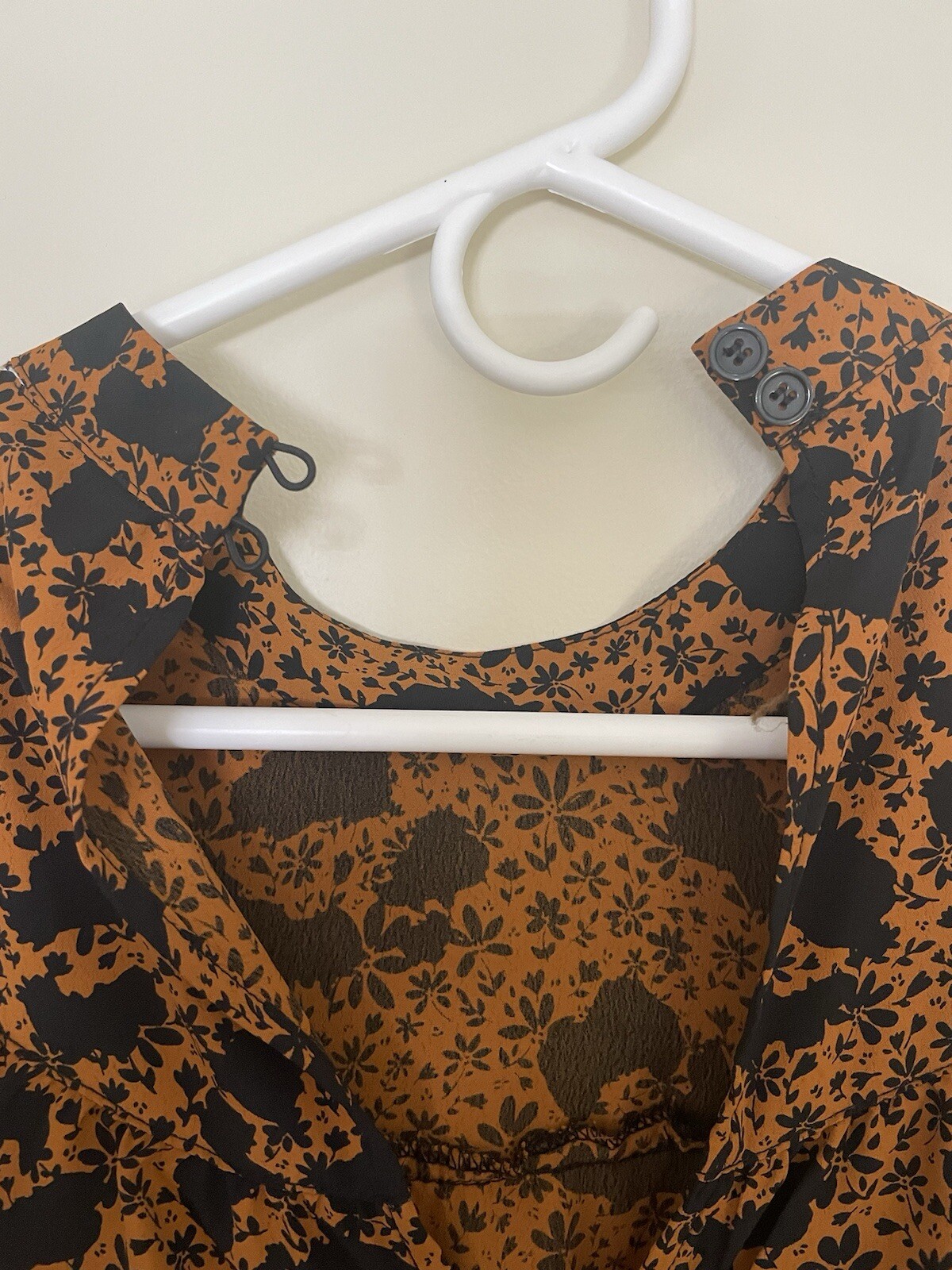 Topshop Mustard Ruffle Yoke Long Sleeve Mini Shift Dress Size 2 NWOT