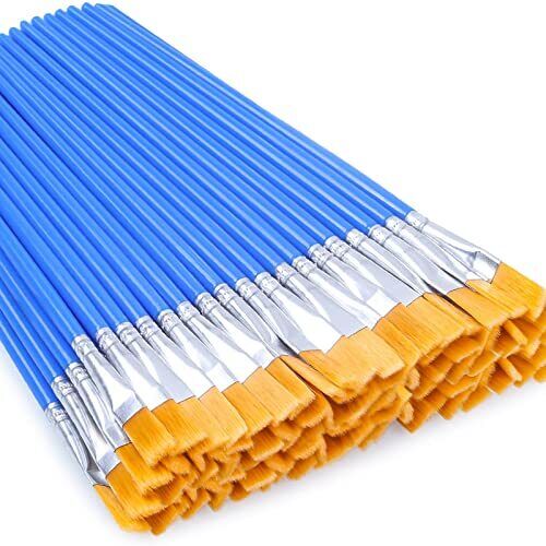 50 pinceles de pintura acrílica para acuarela, lienzo, pintura facial.