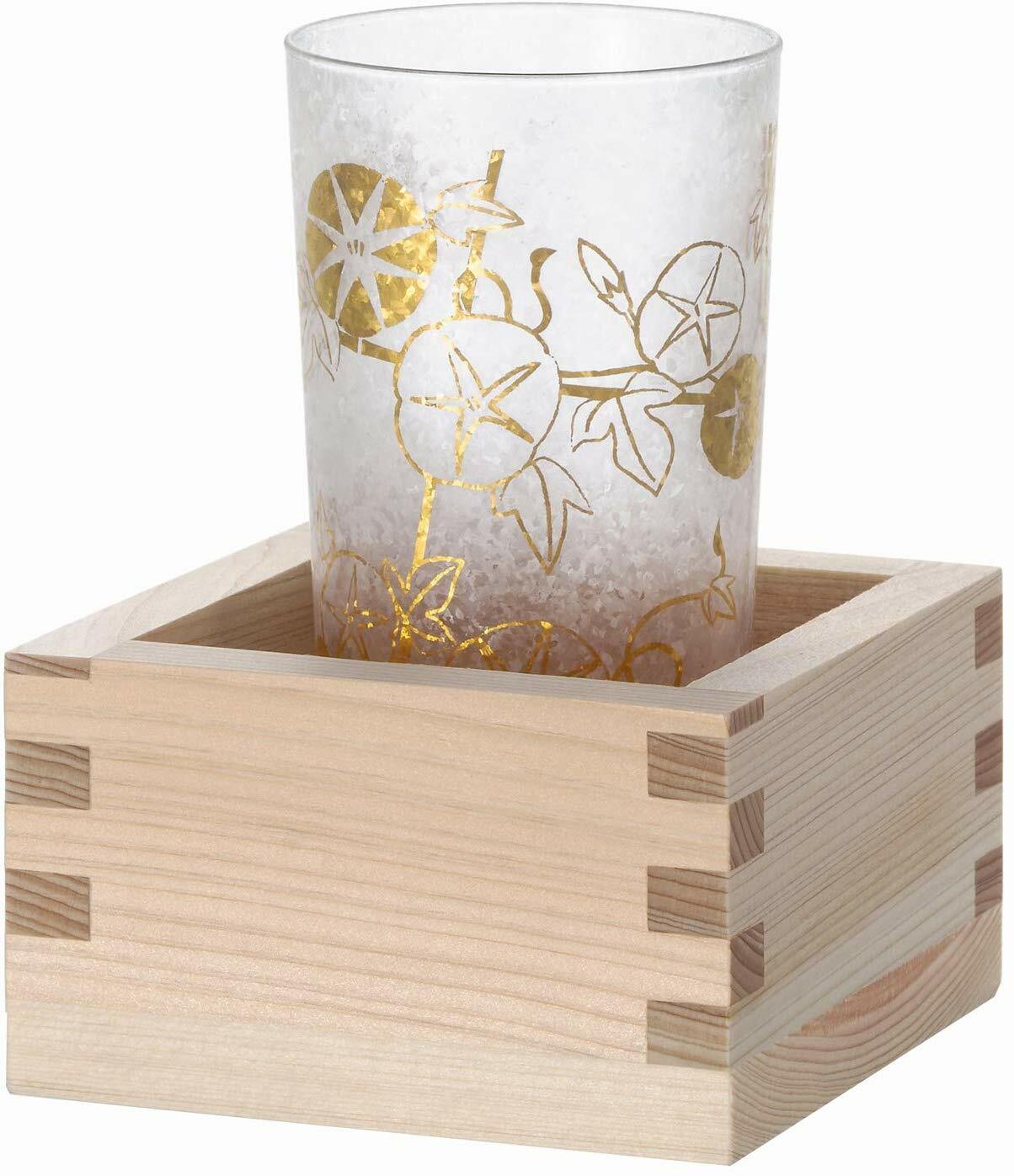 Aderia Sake-Glas Mit Masu-Motiv – Japanisches Sake Set – Handgefertigt In Japan (Feuerwerk-Design)