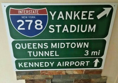 XXL US Strassenschild Yankee Stadium New York Interstate 278 - Größe 58x43 cm NY
