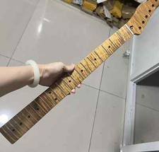 Left hand Stainless steel 22frets roasted flame maple Electric guitar neck part