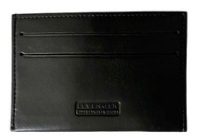 New Levenger Black Leather ID Card Wallet NIP 4" x 2.75"