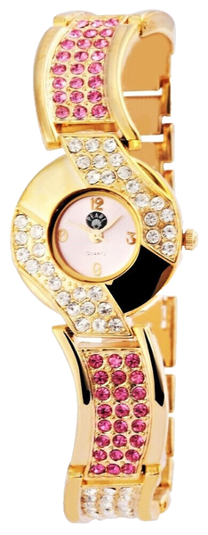 Damen Armbanduhr Frauen Uhr Girl Analog Watch Strasssteine Goldfarbig Pearl-image