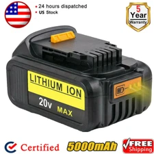 For DeWalt 20V 20 Volt Max 5.0AH Lithium Ion Battery DCB206-2 DCB205-2