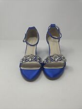 Custom Size 8.5M Royal Blue Jeweled Sandals