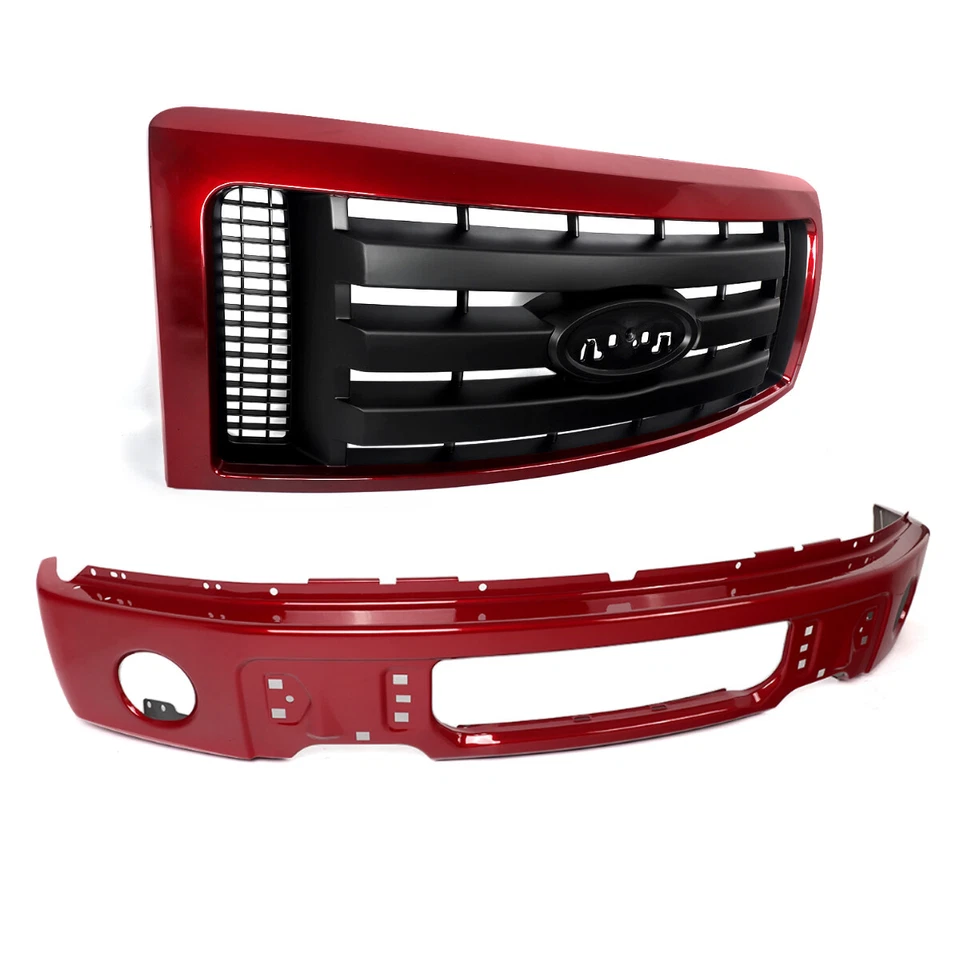 For 2009-2014 Ford F-150 F150 XLT Grille Front Bumper Face Bar Ruby Red Metallic Foto 3 de 4
