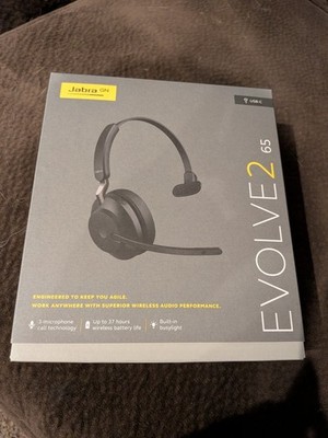 NEW Jabra Evolve2 65 Mono Wireless Headset USB-C Link 380 - Black Open Box