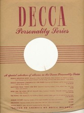 78 RPM Company logo sleeves-12 inch DECCA personality series