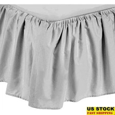 Durable Microfiber Crib Skirt Ruffle Easy Care Bedding Nursery Split Corners New