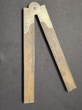 Antique Lufkin No. 882 76 Folding Brass 2 Ft Boxwood Rule