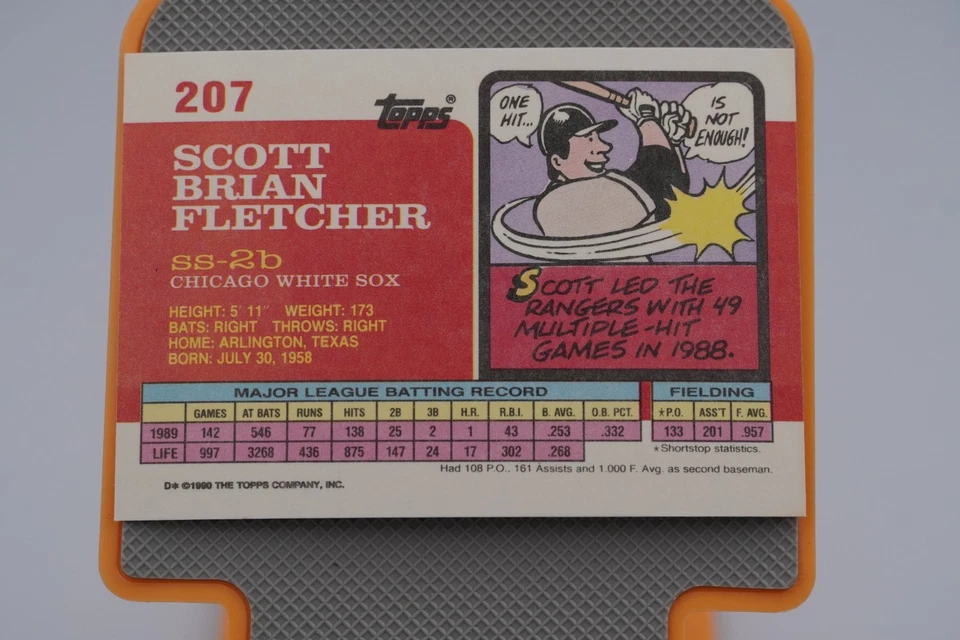 1990 Topps Big #207 Scott Fletcher - Image 2 of 2