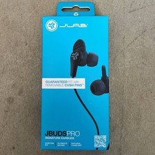 JLAB JBuds Pro Signature Earbuds Titanium 10mm Drivers Music Control Black