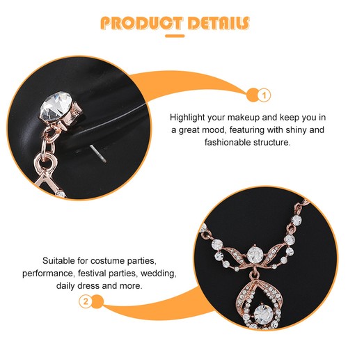 1 Zestaw Stras Naszyjnik Kolczyki Stras Biżuteria Zestaw Biżuteria ślubna - Zdjęcie 3 z 12