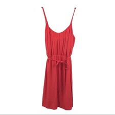 Old Navy Red Midi Dress M Women Sleeveless Adjustable Strap Tie Waist Boho