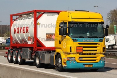 LKW Foto Scania R380 TankContainer-Sattelauflieger Niederlande gelb HOYER #n8tj
