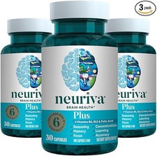 "Neuro Cognitive Support Supplement with B6/B12 3 Pack 90 Capsules